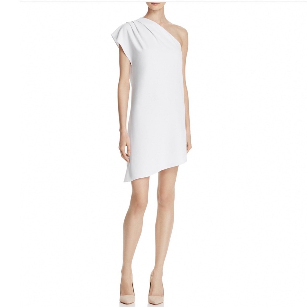 New Alice + Olivia Melina One Shoulder Asymmetric Dress White Sz 6 $265